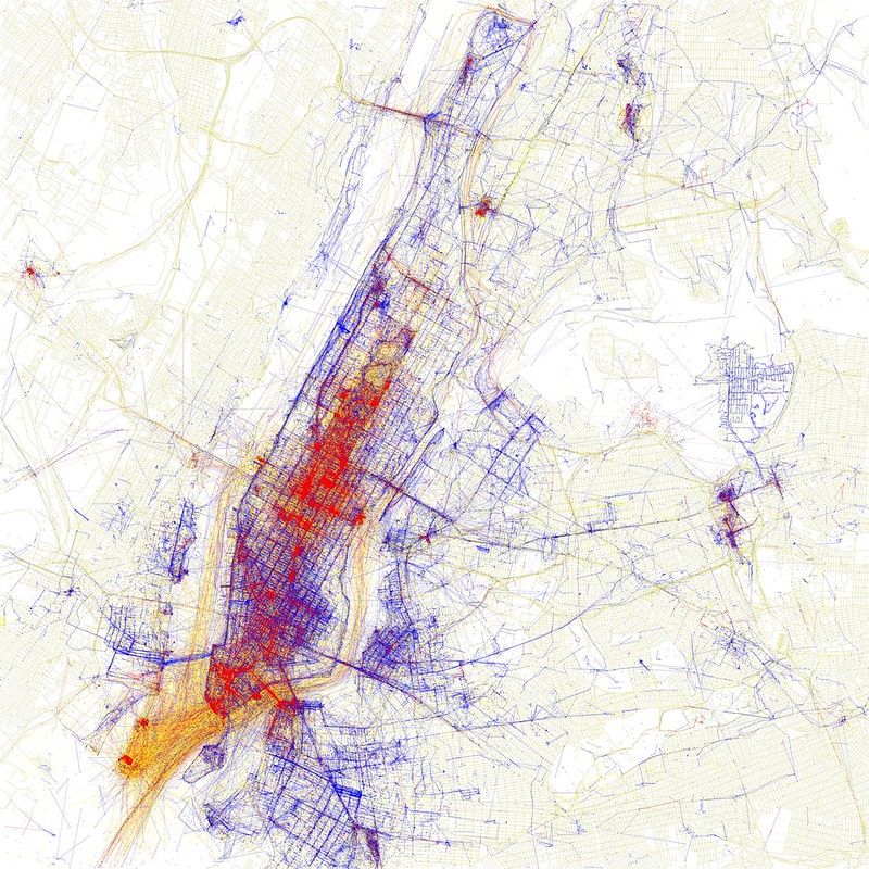 Tourist heat map of New York City