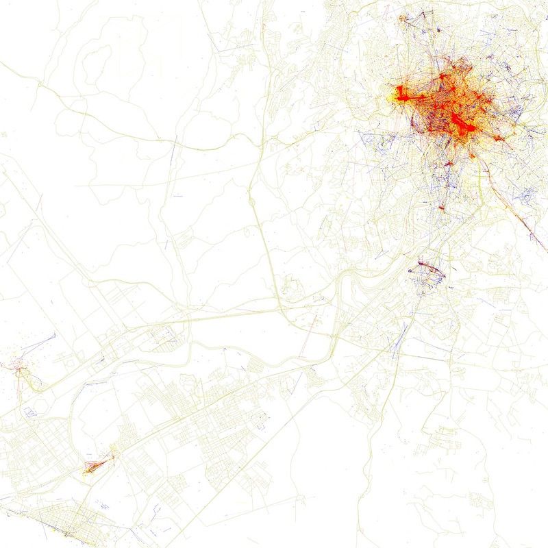 Tourist heat map of Rome